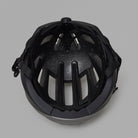 Black NoRain Bicycle helmet with cage on a gray background