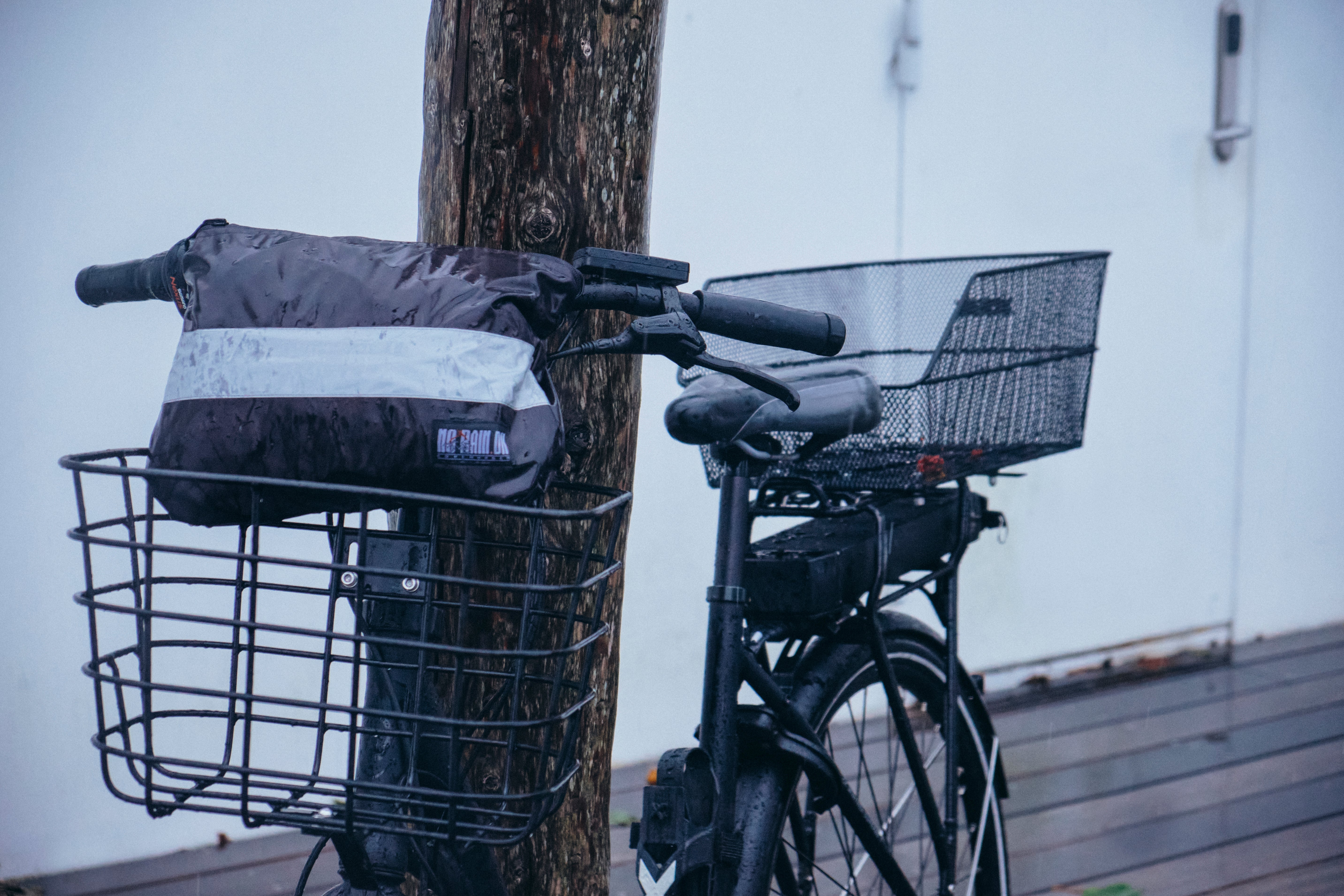 Rainy bicycle with waterproof bag